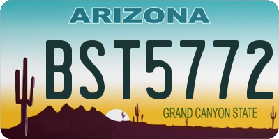 AZ license plate BST5772