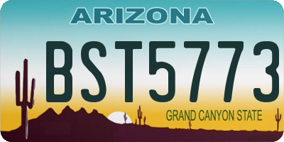 AZ license plate BST5773