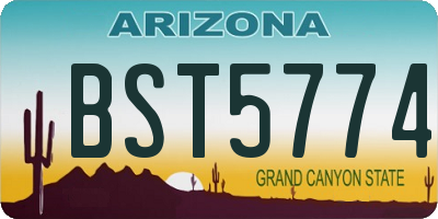 AZ license plate BST5774