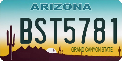 AZ license plate BST5781