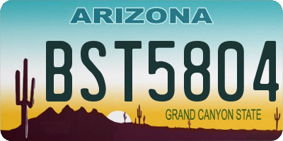 AZ license plate BST5804