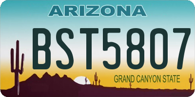 AZ license plate BST5807
