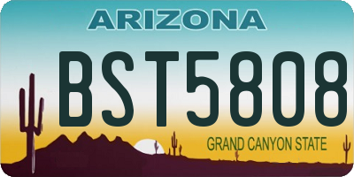 AZ license plate BST5808