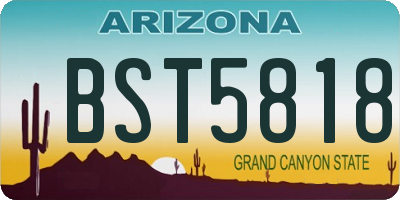 AZ license plate BST5818
