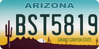 AZ license plate BST5819