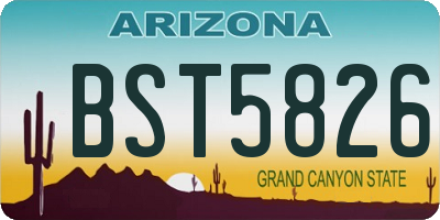 AZ license plate BST5826