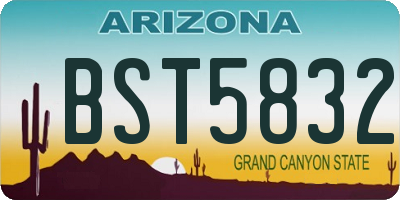 AZ license plate BST5832