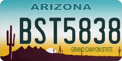 AZ license plate BST5838