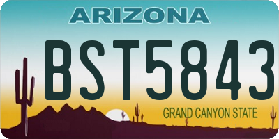 AZ license plate BST5843