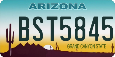 AZ license plate BST5845