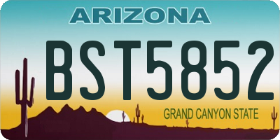 AZ license plate BST5852