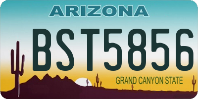 AZ license plate BST5856