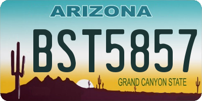 AZ license plate BST5857