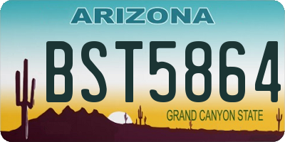 AZ license plate BST5864