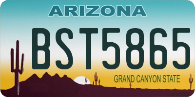 AZ license plate BST5865