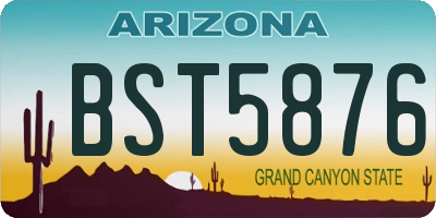 AZ license plate BST5876