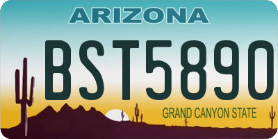 AZ license plate BST5890