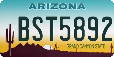 AZ license plate BST5892