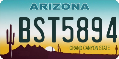 AZ license plate BST5894