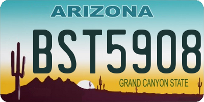 AZ license plate BST5908