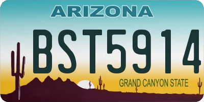 AZ license plate BST5914