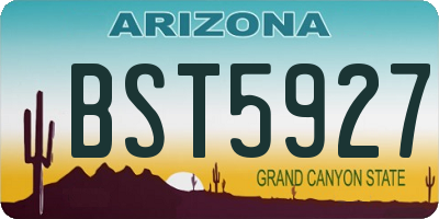 AZ license plate BST5927