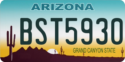 AZ license plate BST5930