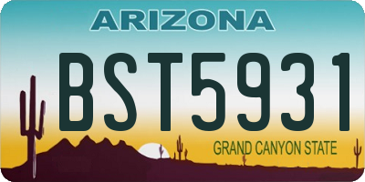 AZ license plate BST5931