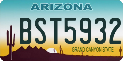 AZ license plate BST5932