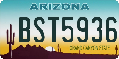 AZ license plate BST5936