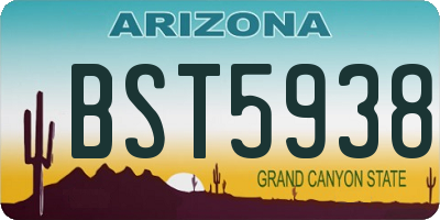 AZ license plate BST5938