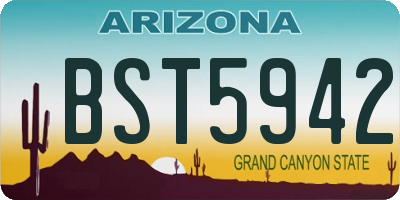 AZ license plate BST5942