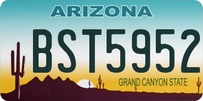 AZ license plate BST5952
