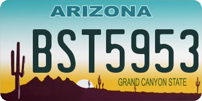 AZ license plate BST5953