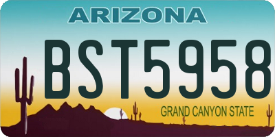 AZ license plate BST5958