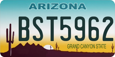 AZ license plate BST5962