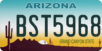 AZ license plate BST5968