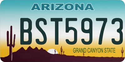 AZ license plate BST5973