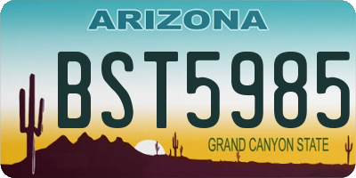 AZ license plate BST5985