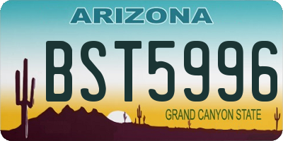 AZ license plate BST5996