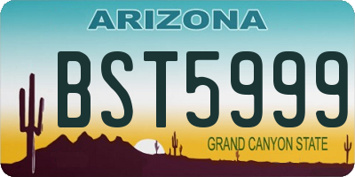 AZ license plate BST5999