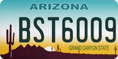 AZ license plate BST6009