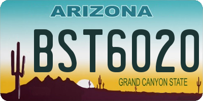 AZ license plate BST6020