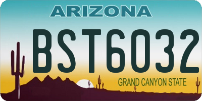 AZ license plate BST6032