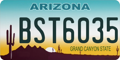 AZ license plate BST6035