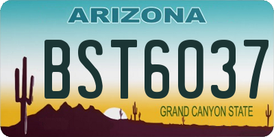 AZ license plate BST6037