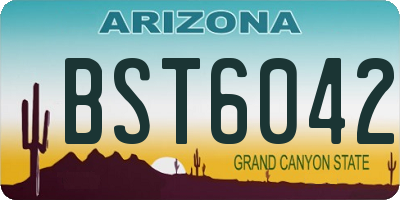 AZ license plate BST6042