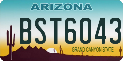 AZ license plate BST6043