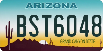 AZ license plate BST6048