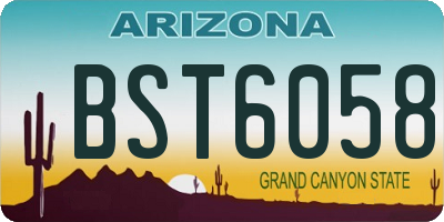 AZ license plate BST6058